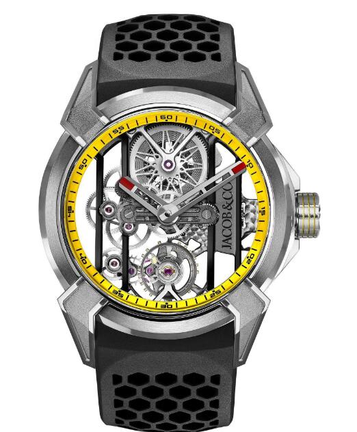 Jacob & Co. Epic X Titanium (Yellow Neoralithe Inner Ring) Watch Replica EX110.21.AF.AI.ABRUA Jacob and Co Watch Price